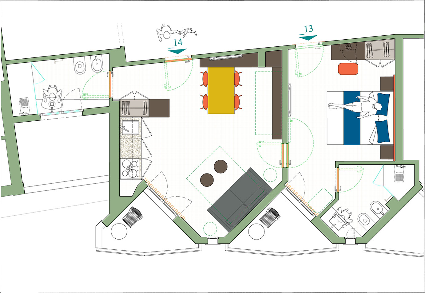 Bilocale in residence Cristallo a Senigallia